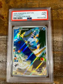 POKEMON 2025 White Flare Illustration Rare OSHAWOTT #105 PSA 9 Mint RARE - Image 1