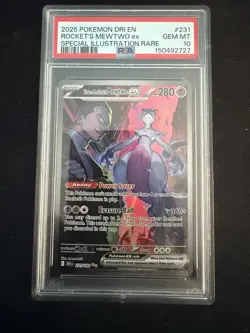 Pokemon 2025 Team Rocket's Mewtwo ex 231/182 SIR Destined Rivals GEM MINT PSA 10 - Image 1