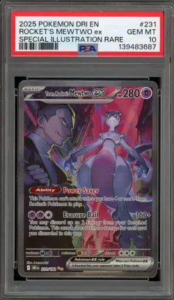 Pokemon Team Rocket's Mewtwo ex Destined Rivals SIR #231 PSA 10 Gem Mint - Image 1