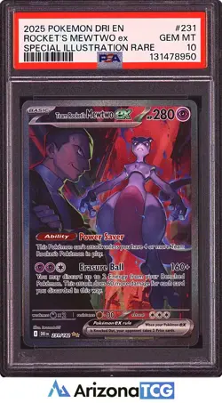 Pokemon 2025 Team Rocket's Mewtwo ex 231/182 SIR Destined Rivals GEM MINT PSA 10 - Image 1