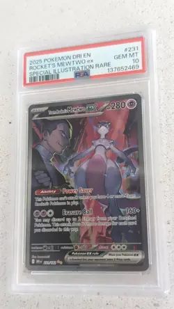 Pokemon 2025 Team Rocket's Mewtwo ex 231/182 SIR Destined Rivals GEM MINT PSA 10 - Image 1