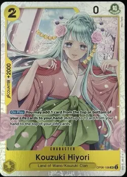 ONE PIECE Kouzuki Hiyori OP06-106 Super Rare Wings of the Captain Foil NM - Image 1