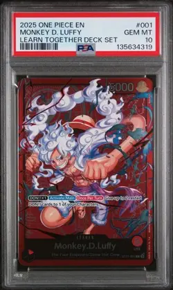2025 ONE PIECE EN LEARN TOGETHER DECK SET #001 MONKEY D. LUFFY PSA 10 - Image 1