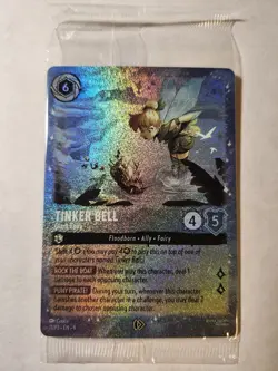 Disney Lorcana Tinker Bell Giant Fairy Glitter Foil Promo Fabled New Sealed - Image 1