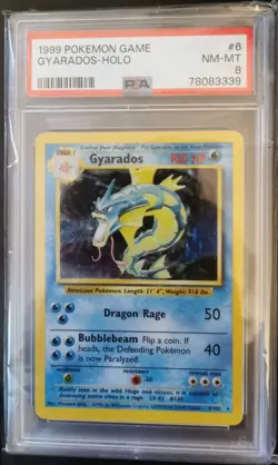 Pokemon Gyarados TCG Base Set Holo Card 6/102 Unlimited Rare Vintage, PSA 8 - Image 1