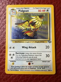 Pidgeot 8/64 Holo Jungle Set WOTC 1999 Pokemon Card LP Vintage Rare - Image 1