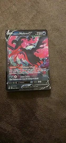 Pokemon Card Galarian Moltres V Ultra Rare SWSH06: Chilling Reign 097/198 NM/M - Image 1