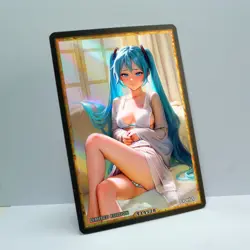 HATSUNE MIKU Waifu Anime Card LIMITED 1/1 Custom TCG Holo T14578 - Image 2