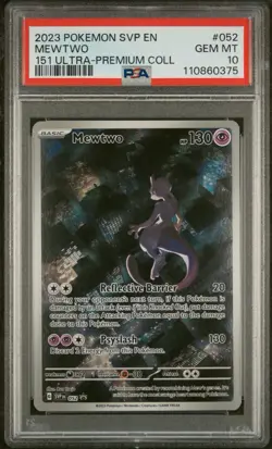 PSA 10 MEWTWO 052 | 151 UPC Black Star Promo Full Art Graded Pokemon Card HK - Image 1