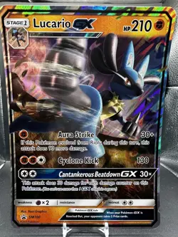 Pokemon TCG Lucario GX SM100 JUMBO Holo Rare Promo Card - Image 1