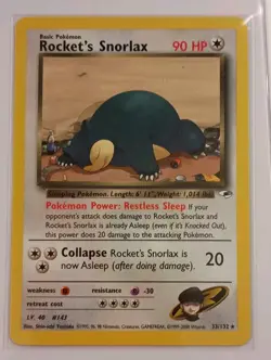 Rocket’s Snorlax 33/132 Team Rocket Returns Pokemon Card WOTC 2004 Rare LP NM - Image 1