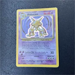 Pokemon Alakazam 1/102 Base Set Holo Rare 80 LP 1999 Wizards of the Coast Card - Image 1