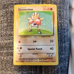Pokemon Hitmonchan Base Set Holo Rare Basic 7/102 70 HP English Card - Image 1