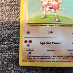 Pokemon Hitmonchan Base Set Holo Rare Basic 7/102 70 HP English Card - Image 4