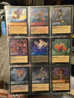 Disney Lorcana TCG Bulk Lot BINDER - 122 ish cards ALL HOLO SOME GOLD RARES ETC - Image 1