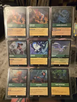 Disney Lorcana TCG Bulk Lot BINDER - 122 ish cards ALL HOLO SOME GOLD RARES ETC - Image 4