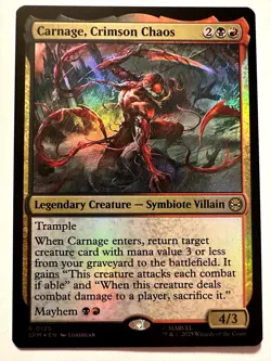 Carnage, Crimson Chaos Foil R Marvel's Spider-Man 125 NM - Image 1