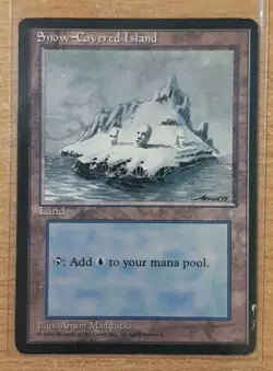 1995 MAGIC THE GATHERING ICE AGE SNOW-COVERED ISLAND TD25 - Image 1