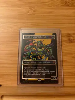 Heroes in a Half Shell (0096) (Borderless) (Pixel Surge Foil) TMNT Magic MTG NM - Image 1