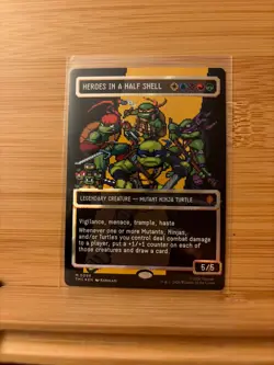 Heroes in a Half Shell (0096) (Borderless) (Pixel Surge Foil) TMNT Magic MTG NM - Image 3
