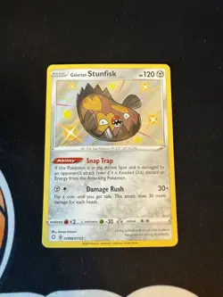 Pokemon Card Galarian Stunfisk SV088/SV122 Shining Fates Shiny Holo Rare - Image 1