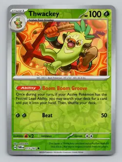 Reverse Holo Thwackey 015/167 Common Twilight Masquerade Pokemon - Image 1