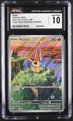 2025 POKEMON BLACK STAR PROMOS #208 VICTINI CGC 10 GEM MINT Illustration Collect - Image 1