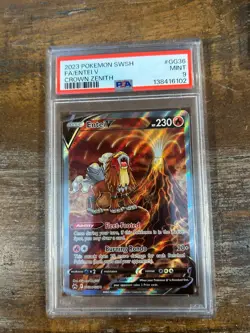 Pokemon 2023 Crown Zenith Full Art ENTEI V #GG36 PSA 9 Mint RARE - Image 1