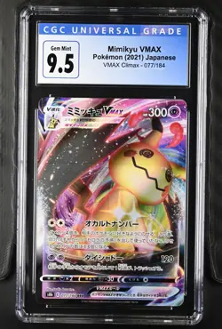 Mimikyu Vmax 077/184 CGC 9.5 Vmax Climax Japanese Pokemon TCG - Image 1