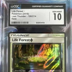 Pokemon Sun & Moon Lost Thunder Prism Star Life Forest Holo Rare CGC 10 GEM MINT - Image 3