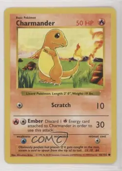 Charmander Shadowless Pokemon Base Set #46 1999 - Image 1