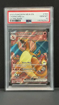 2023 POKEMON MEW EN-151 ULTRA RARE #183 CHARIZARD EX PSA 10 - Image 1