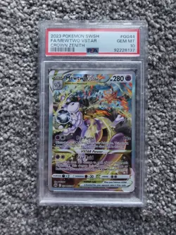2023 POKEMON SWORD & SHIELD CROWN ZENITH #GG44 FULL ART/MEWTWO VSTAR PSA 10 - Image 1