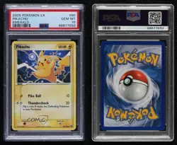 Pikachu Pokemon EX Emerald PSA 10 GEM MT 2005 - Image 3