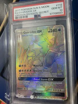 2017 Pokemon Crimson Invasion Gyarados FA 112/111 Secret Rainbow Rare PSA 10 - Image 3