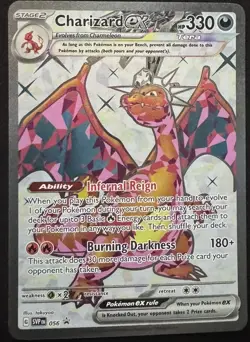Pokemon TCG S&V Obsidian Flames Charizard EX #056 Holo Black Star Promo - Image 1