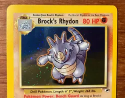 2000 Brock's Rhydon Holo Rare Holo Gym Heroes 002/132 NM Pokemon TCG Vintage - Image 2