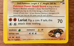 2000 Brock's Rhydon Holo Rare Holo Gym Heroes 002/132 NM Pokemon TCG Vintage - Image 3
