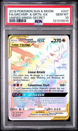 POKEMON UNIFIED MINDS GARCHOMP & GIRATINA GX #247 PSA 10 GEM MINT #121310010 - Image 1