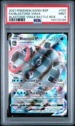 **PSA 9** Pokemon Swsh Black Star Promo Fa/Blastoise Vmax 103 - Image 1