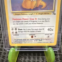 Pokemon Dragonite Fossil Set Holo Rare 4/62 Stage 2 100 HP 1999 English - Image 2