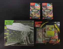 Pokemon Perfect Order Lot 1 ETB + 2 Booster Bundles + 3PK Blister Chikorita - Image 1