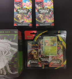 Pokemon Perfect Order Lot 1 ETB + 2 Booster Bundles + 3PK Blister Chikorita - Image 3