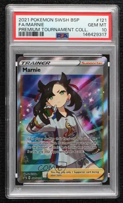 Marnie (Premium Tournament Collection) Pokemon Sword & Shield Black Star PSA 10 - Image 1