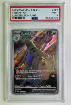 Pokemon 2023 Tyranitar 222/193 Full Art IR Paldea Evolved GEM MINT PSA 9 - Image 1