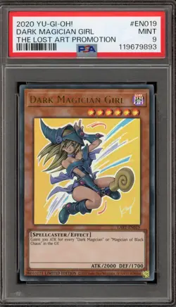 Yu-Gi-Oh! Dark Magician Girl Lost Art Promotion Ultra Rare LART-EN019 PSA 9 Mint - Image 1