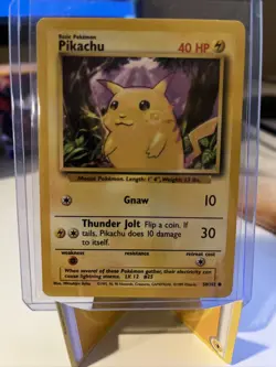 Pokemon TCG Pikachu Base Set 58/102 Regular Unlimited Common Near Mint - Image 1