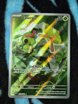 Pokemon Caterpie Illustration Rare Holo 172/165 Sv: Scarlet & Violet 151 50HP - Image 1