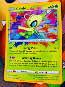 Celebi 009/185 Vivid Voltage Holo Foil Amazing Rare Pokemon Card 009/185 MP - Image 1