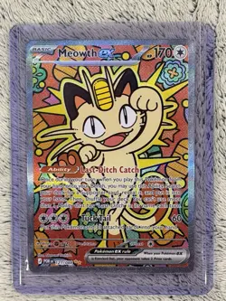 Pokemon Meowth ex Full Art Holo EX 170 HP Cat Card 121/088 English (VERY MINT) - Image 4